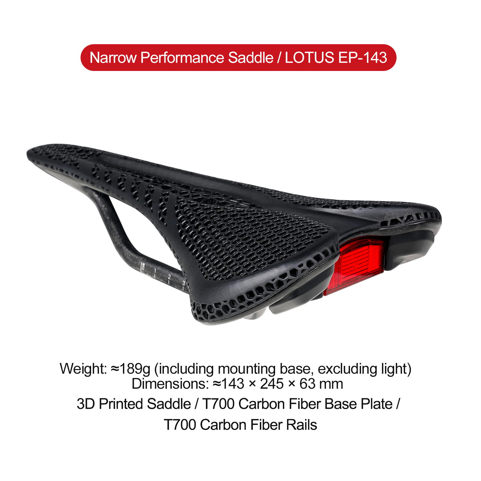 Gaciron EP-143 3D Printed Carbon Saddle