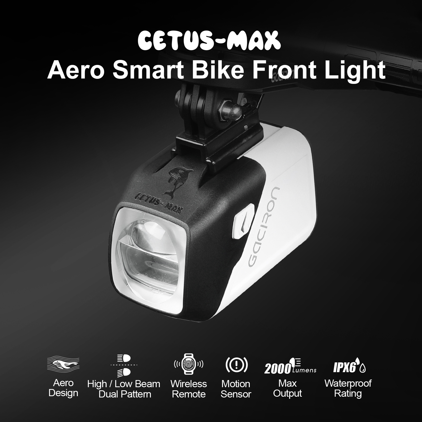 2000 Lumen Bike Headlight Wireless Remote