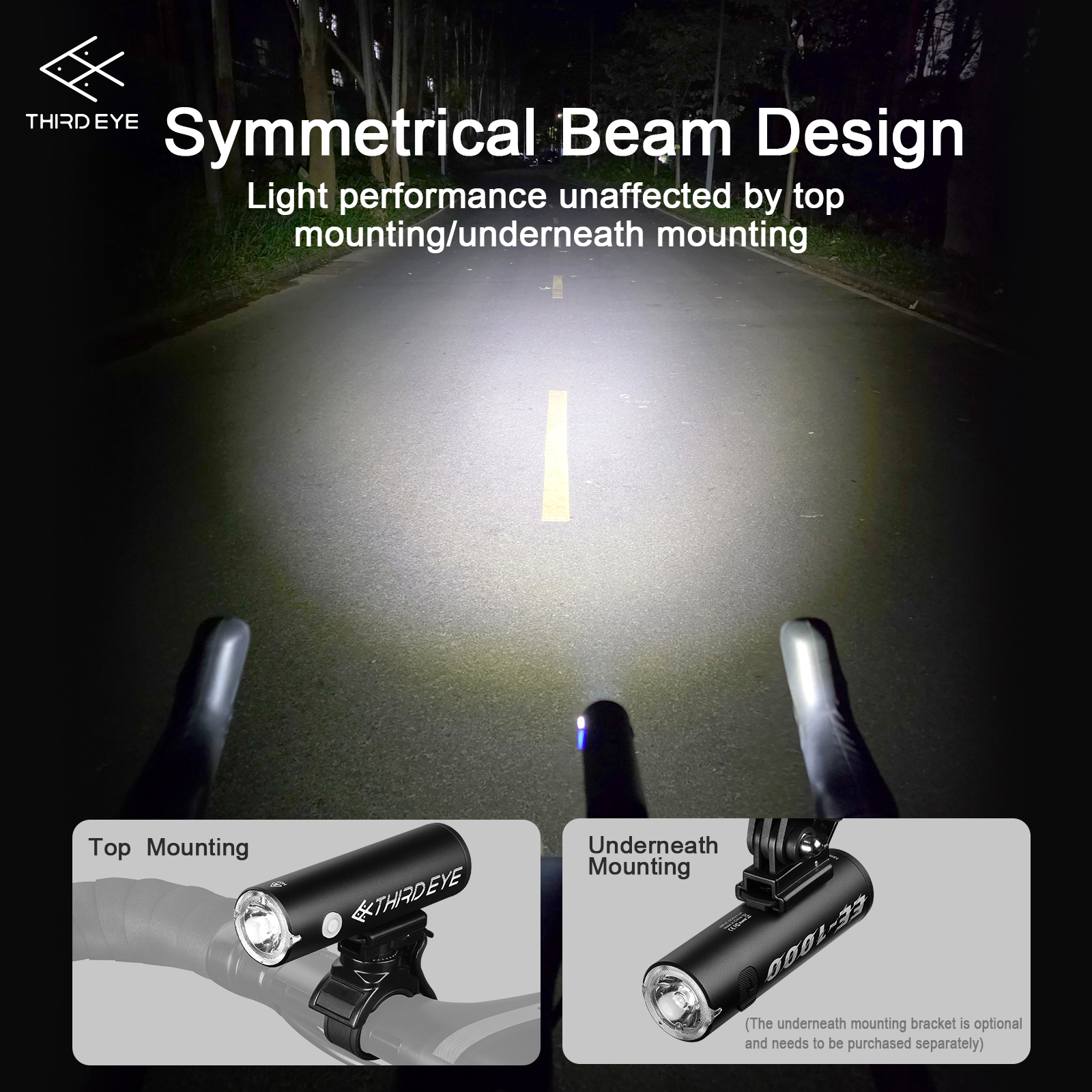 Gaciron EE-650 Rechargeable LED Bicycle Front Light Symmetrical Optical Design IPX6 Aluminum Alloy Headlamp Night Cycling