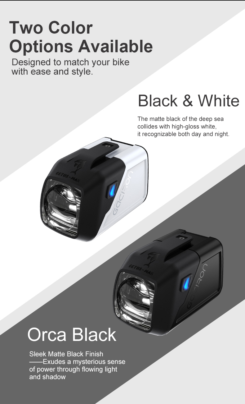 Gaciron Cetus-Max 2000 Lumen Smart LED Bike Front Light IPX6 Rechargeable Aluminum Alloy Wireless Remote 7 Modes Night Cycling