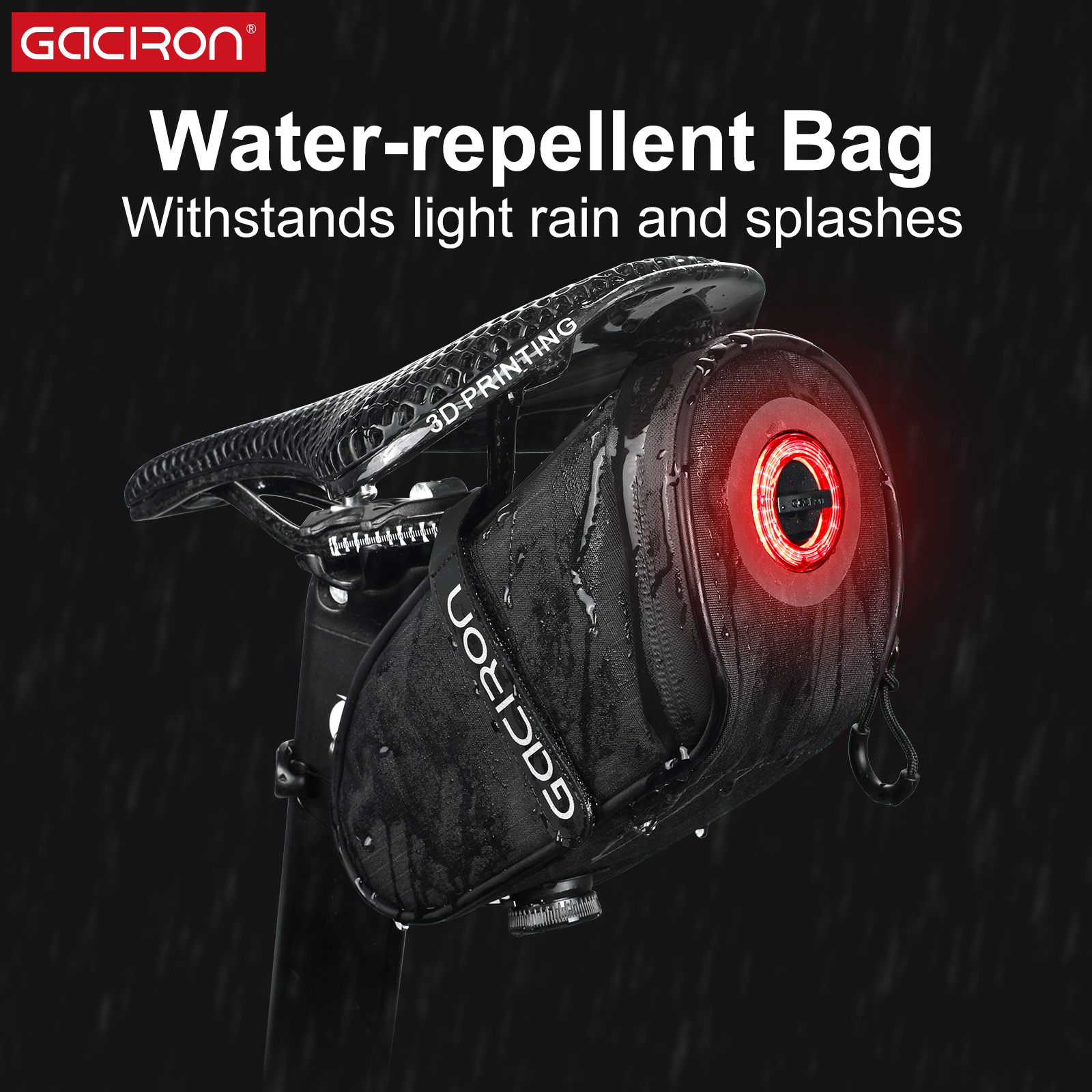 Gaciron BIRD NEST-300 Bicycle Bag Rear Light Smart Taillight Quick Release Vibration Light Sensors Bike Accessories MTB Battery