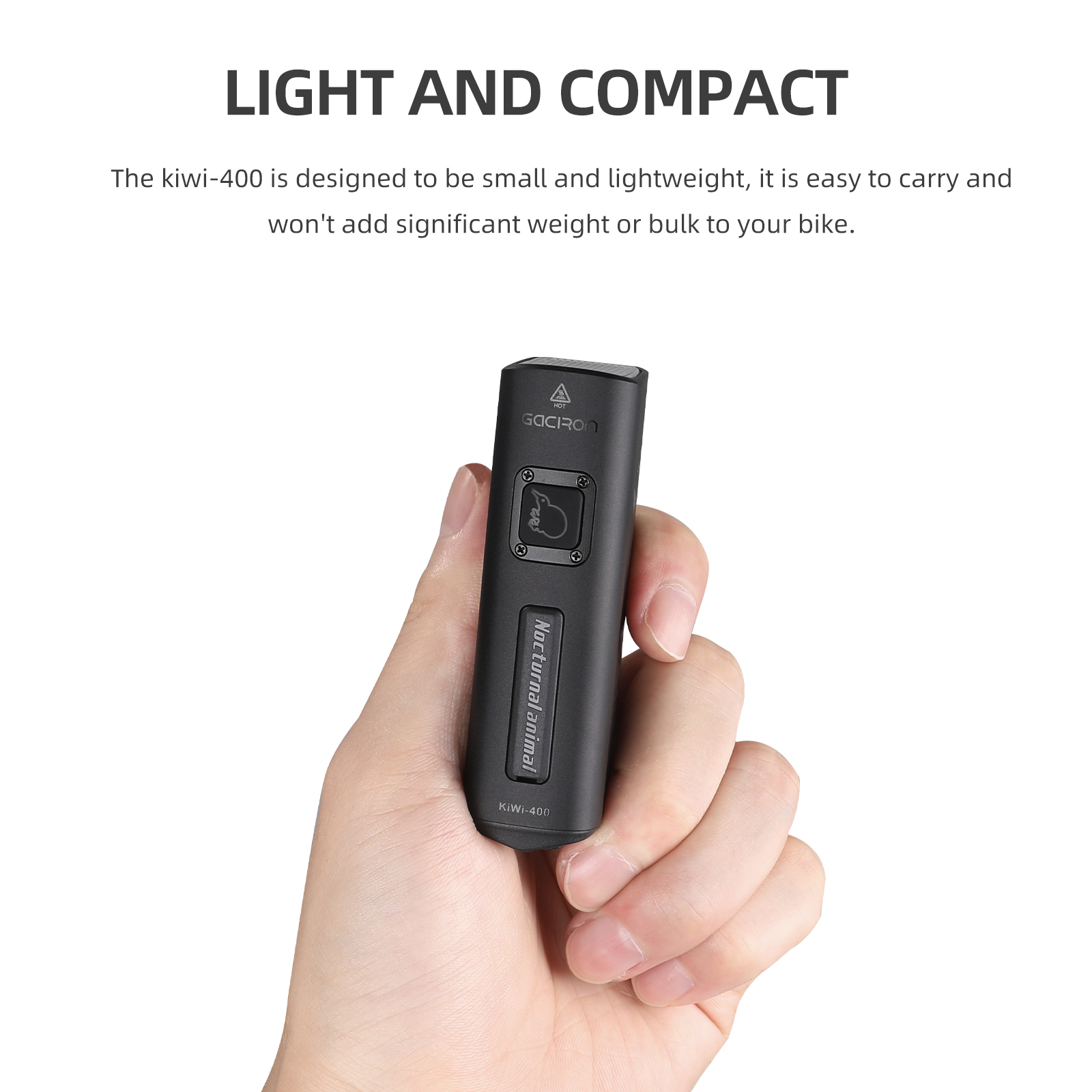 GACIRON 400 Lumen Bicycle Front Light LED Bike Headlamp IPX6 Waterproof Rechargeable for Night Riding