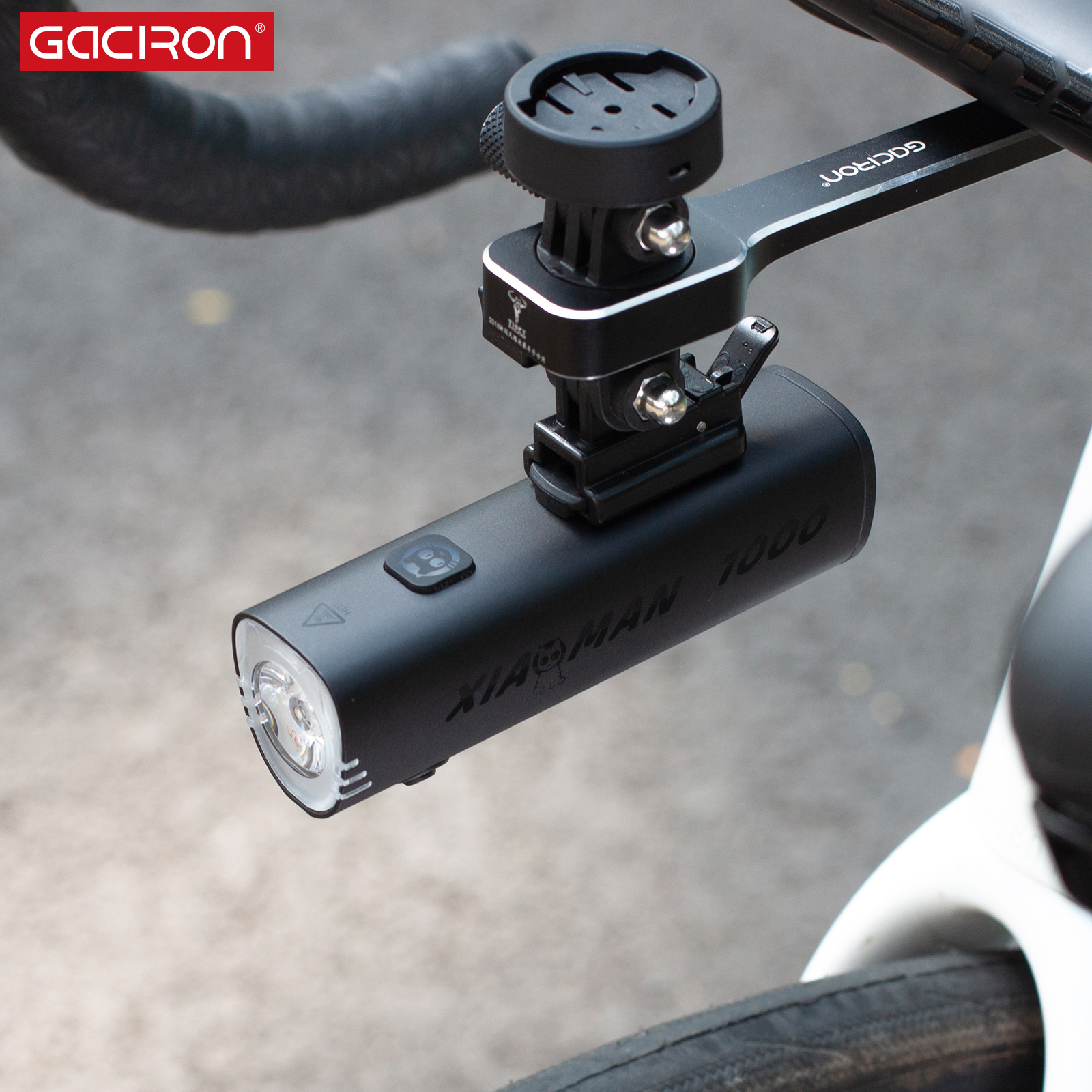 GACIRON XIAOMAN-1000 Aluminum Alloy LED Bicycle Headlights 1000LM High Brightness IPX6 Waterproof 6 Modes 5000mAh Rechargeable