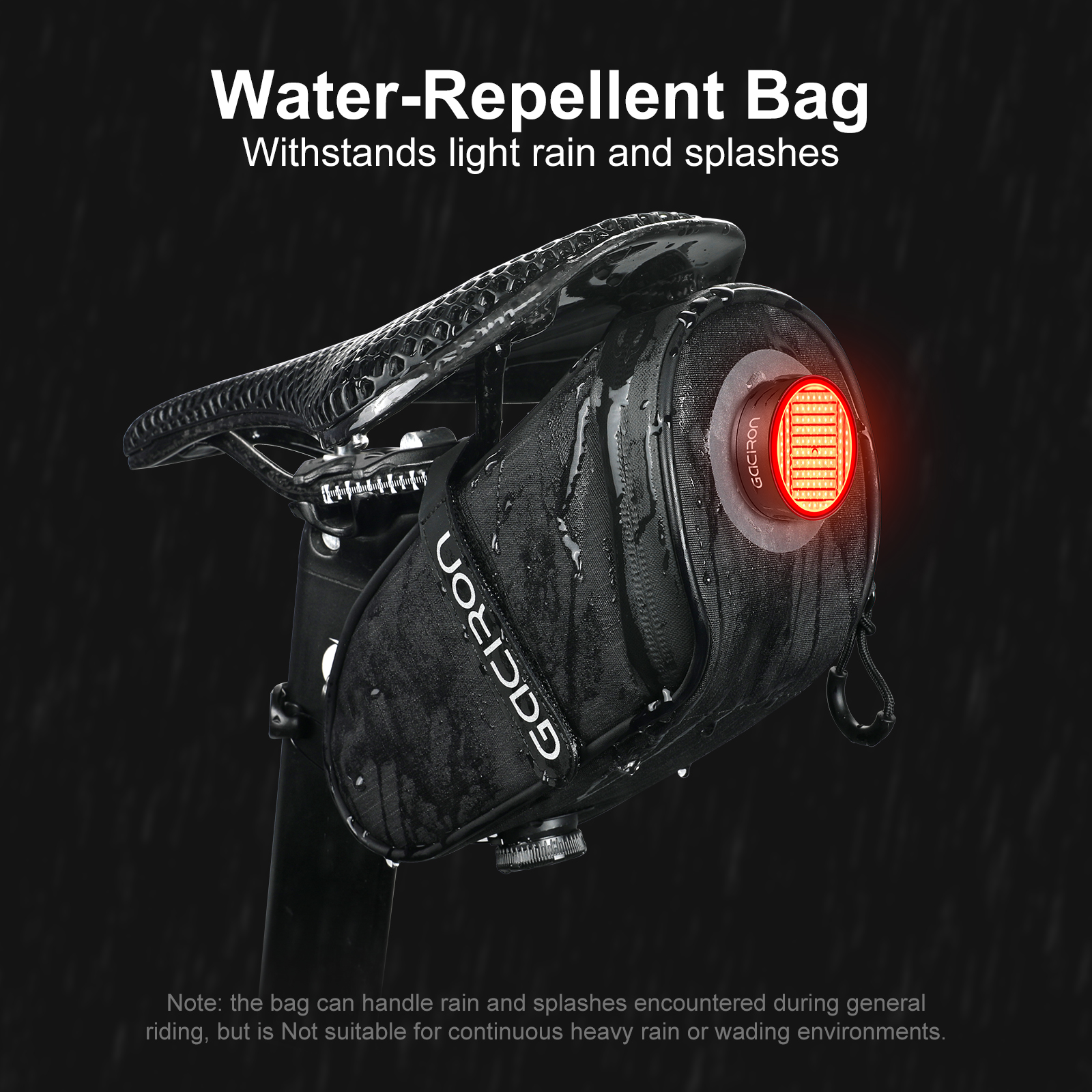 Gaciron Bird Nest-300G(S) Bicycle Saddle Bag Taillight Clip Rechargeable TPU IPX6 5 Modes Night Riding