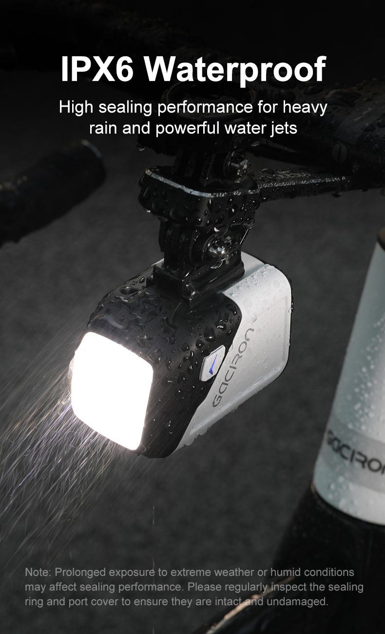 Gaciron Cetus-Max 2000 Lumen Smart LED Bike Front Light IPX6 Rechargeable Aluminum Alloy Wireless Remote 7 Modes Night Cycling